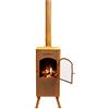 BonFeu BonCarré QLP Roest Tuinhaard - L 35 x B 35 x H 153 cm - Staal - Bruin - Tuinhaard - Terrasverwarming - Terrasverwarmers - Tuinkachel - Terraskachel - Houtkachel - Kachels