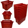 acquaverde | 10 Cassette Agricole con Fondo Traforato in Plastica 40 Litri (30 kg), Cesta per Raccolta Olive, Impilabili e Sovrapponibili, Con Manici, cm. 56x35x31