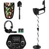 NAIZY Metal Detector - Set di rivelatori di metallo per bambini fino a 30 cm di profondità, con pala e cuffie e custodia per il trasporto, dispositivo di ricerca in metallo con indicatore meccanico e