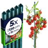 KADAX Supporti in Acciaio Plasticato - 5 x 120cmx11mm, Sostegni per Pomodori, Bastoncini di Supporto per Piante Rampicanti, Pali per Orto e Giardino