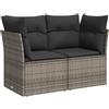 vidaXL Divano da Giardino con Cuscini 2 Posti Grigio in Polyrattan