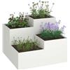 vidaXL Vaso da Giardino Bianco 80 x 80 x 60 cm Acciaio, Supporto in Metallo per Piante da Giardino e terrazza, Design Moderno e Industriale per Esterni