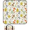 DOTBUY-SHOP Coperta da Picnic Impermeabile Portatile, Antisabbia Coperta da Campeggio Grande Pieghevole Leggero Bambini Come Tappeto da Gioco per Spiaggia Giardino (Bosco Animale,200x200cm)