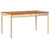 vidaXL Tavolo da Giardino Beige 140x80x75 cm Polyrattan e Legno Acacia
