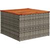 vidaXL Tavolo da Giardino Grigio 55x55x37 cm Polyrattan e Legno Acacia