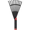MAGICLULU Rastrello da Giardinaggio in Plastica con Manico Corto, Rastrello per Foglie Piccolo per Aiuole e Prato, Attrezzo Leggero per Giardinaggio Esterno con Impugnatura Ergonomica