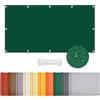 ONESHLEE Vela Ombreggiante Impermeabile, Telo Ombreggiante Con Occhiellato, Tenda A Vela Per Esterno Sole Giardino (1.5 * 2m, Verde Scuro)