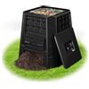 COSTWAY Compostiera da Giardino da 380L, Bidone per Compostaggio da Esterno con Coperchio e Prese d'Aria Regolabili, Barile per Compost per Creare Terreno Fertile Velocemente