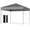 COSTWAY Gazebo Pieghevole Pop-up, Gazebo Esterno Impermeabile con Altezze Regolabili, Borsa Portatile, 8 Picchetti e 4 Corde Antivento, per Feste, Barbecue, Giardino, Spiaggia (Grigio, 2,95 x 2,95 m)
