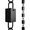 Rain Chains Direct - Catena della Pioggia a Maglie quadrate, 2,6 m, Alluminio Resistente Rivestito a Polvere Nera, pluviale per grondaie di Alta qualità