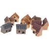Levemolo Statuette Mini Cabin in Resina 10 Pezzi Stile Misto