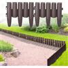 FIVMEN Bordo per Aiuole Bordo per Prato Bordo Giardino in Plastica Bordatura Aiuole Giardino Finto legno Bordura per Aiuola Flessibile Prato Palizzata da Giardino 15 cm di Altezza (5,6 m Marrone)