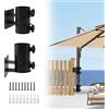 Dechoga Supporto da parete regolabile per ombrellone, balcone, ombrellone da parete, supporto da balcone per ombrelloni, per montaggio a soffitto, recinzioni, balcone o cortile all'aperto, ecc