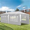 Daromigo Gazebo da giardino impermeabile, 3x6 m, bianco, per feste, protezione UV, pannelli laterali, finestre grandi, stabile per matrimoni esterni