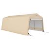 Outsunny Tente garage carport dim. 6,2L x 3,3l x 2,4H m robusto acciaio zincato PE alta densità 150 g/m² impermeabile anti-UV, 1 porta kaki e 2 bocchette di ventilazione