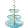 Générique Hangable Bird Baths, 3 Tier Tray Birdbath with S Shaped Hook, Multi Levels Wildlife Feeder Bowl for Water Food, Sturdy Hanging Feeder for Garden, Patio and Backyard