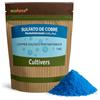 CULTIVERS Solfato di rame CuSO4 da 1 kg in polvere bagnabile, composto chimico inorganico, molteplici usi tecnici