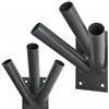 ADGO Supporto per Bandiera per Bandiere Montato a Parete, Design Stabile, 4 Fori di Fissaggio, Supporto in Metallo Grafite (Tripla)