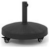 RELAX4LIFE Base per Ombrellone con Ruote, Supporto Rotondo per Ombrellone con Pali da 38/48mm, Peso 23kg