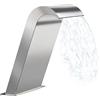 DEHIWI Fontana a Cascata da Giardino per Lagnetto e Piscina in Acciaio Inox,Fontana da Giardino,Disegno Curvo Fontana Laghetto,Cascata Laghetto,500x600mm