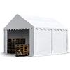 TOOLPORT Tendone deposito 4x4 m PVC 750 N bianco tenda capannone telaio perimetrale e rinforzo del tetto