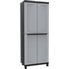 Bonussi Armadio Portascope Modulare da Esterno 68x39x170 cm 2 Ante 4 Ripiani in Polipropilene Twist Grigio e Nero