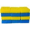 kychenBase CBF-350C Spugne Filtro Laghetto - Ricambio Materiale Filtrante, Spugne in Schiuma Filtrante per Laghetto (6 x Blu Grossolana, 6 x Gialla Fine)