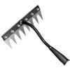 LZYWOD Rastrello da giardino in acciaio al carbonio - Strumento per rimuovere erbacce da 5-8 denti, mano e cura, per diserbo, rastrello per prato