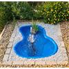 Giardini d'Acqua Laghetto da Giardino Termoformato in Plastica Azzurro - Modello Bracciano Vasca Preformata per Laghetto Ornamentale - 136x100x34 cm - capacità 220 L