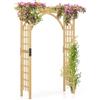 COSTWAY Arco da Giardino in Legno, Pergola da Esterno per Piante Rampicanti, Pergolato per Matrimonio e Feste, da Giardino, Patio e Cortile (Modello 3)