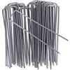 OUNUO 100 Picchetti Giardino Zincato per Telo Pacciamatura, Anti Ruggine a Forma di U, Picchetti Rete Giardino per Reti Recinzioni Erba, Reti, Recinzioni, 150mm x 25 mm, Ø 3 mm