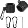 QUARKZMAN 2pz Anelli Asta Portabandiera Alluminio Lega Asta Portabandiera con Cuscinetti 360 Grado Senza Grovigli Fermabandiera con Gancio per 0.75-1.0 Diametro Bandiera (Nero)