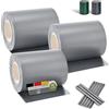 Juskys Strisce frangivista in PVC per recinzioni a Doppia Barra Set da 3-3 Rotoli da 35m x 19cm - 60 Clip di Fissaggio - Pellicola frangivista frangivento - Grigio Chiaro