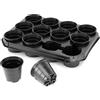 Garronda Kit di Coltivazione Vasi di Coltivazione con Sottovasi per Piante in Interni GD-0064 (Nero; Rotonda; 1 Pezzo, 35x27 cm)