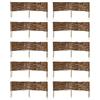 MC.Sammler 10 x Bordura da Giardino in Vimini - 20 cm x 100 cm - Steccato Decorativo, Bordo per Aiuole, Prato e Orto, Recinzione con Pioli in Faggio per Fiori, Verdure e Sentieri