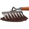 LINGJIONG Rastrello per erbacce da giardino, in metallo, 4/5/6/7 denti, rastrello da giardino, rastrello per , diserbo, pietra, ghiaia, radice e rastrello da giardino