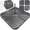 KESSER Supporto per ombrellone, 4 pezzi, peso ombrellone, per ombrellone a croce, 60 litri/80 kg, riempito con acqua o sabbia, con connettore in metallo, supporto per ombrellone in plastica,
