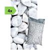 Metroquadrocasa 4 Sacchi da 25kg ciottoli di marmo Bianco Carrara 40/60 mm sassi pietre giardino