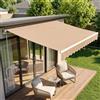 LIFERUN Tenda a bracci snodati 300x 250 cm, UPF 50+ impermeabile, manovella & supporto a parete, Regolazione angolare 52-75°, Terrazzo & Balcone, Cachi