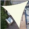 ZHJSHOU Vela Ombreggiante Triangolare 1x1x1m con Anelli D - Tenda da Sole Impermeabile per Esterni, Protezione UV 95% per Terrazza/Piscina (Include Corde)