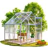 GARDEBRUK® Serra da Giardino in Alluminio 3,6m² 190x190cm incl. Lucernario Coltivazione Orto per Piante Giardinaggio 5,8m³
