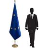 FLAGLAND Bandiera dell'UE con asta e base | Bandiera Europa per ufficio | Code CN6-UE