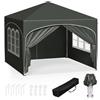 WOLTU Gazebo Pieghevole da Giardino, Gazebo Idrorepellente Pop Up da 3x3m Pannelli Laterali, Tendone Esterno, Altezza Regolabile, Protezione UV, con Custodia Grigio