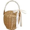 BESPORTBLE Cestino Intrecciato da Picnic in Vimini Rustico Coperchio per Verdura e Alimenti 32X21X21 CM Resistente a Temperature Rigide e Luce Solare per Gite all'Aperto