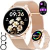 LIGE Smartwatch Donna 7,9mm Ultrafino 1,32" AMOLED Chiamate Bluetooth per Android iOS Orologio Intelligente Elegante Multisport Fitness,Monitor Frequenza Cardiaca e Sonno,Ciclo Mestrual (Oro rosa)