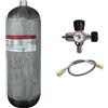 TUXING Bombola subacquea TUXING 4500 Psi, 9 litri, in fibra di carbonio, con valvola, regolatore e manometro per carabine ad aria compressa PCP. Bombola subacquea per carabine ad aria compressa PCP/PCP Game.