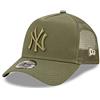 New Era York Yankees MLB Tonal Mesh Olive A-Frame Adjustable Trucker cap