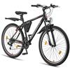 Licorne Bike Guide Premium Mountain Bike 27,5 pollici - Forcella ammortizzata MTB con freni a disco - Qualità tedesca - Per ragazzi e adulti (nero/rosso)