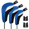 Andux Copri Mazza da Golf per legni Driver Intercambiabile No. Etichetta 3pcs Mt/mg02 Nero/Blu