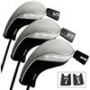 Andux Copri Mazza da Golf per legni Driver Intercambiabile No. Etichetta 3pcs (Grigio)